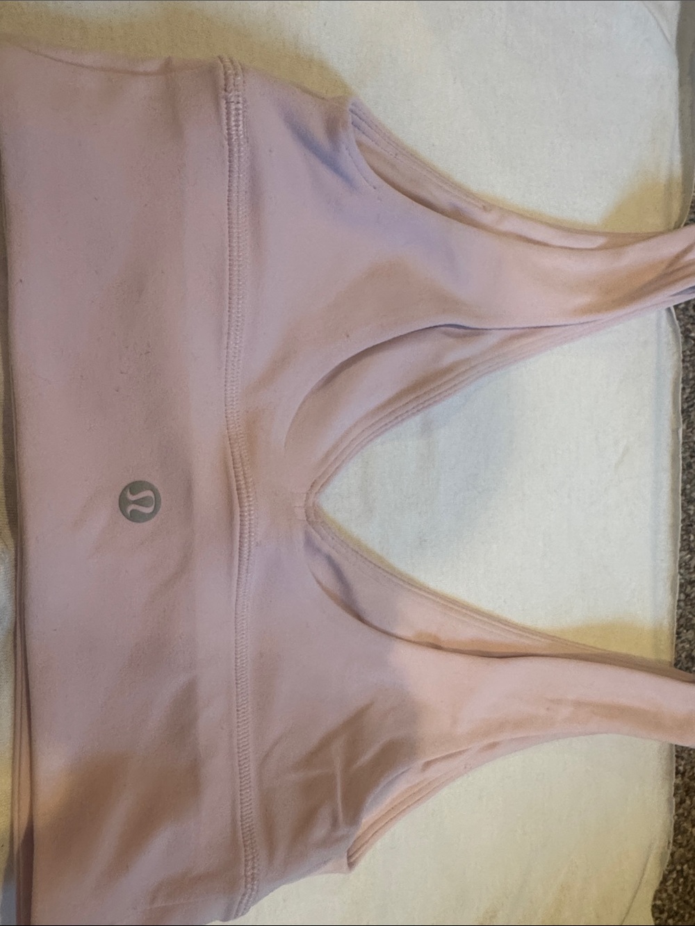 lululemon athletica Pale Pink Lightweight Sports Bra - Scoop Neck Support